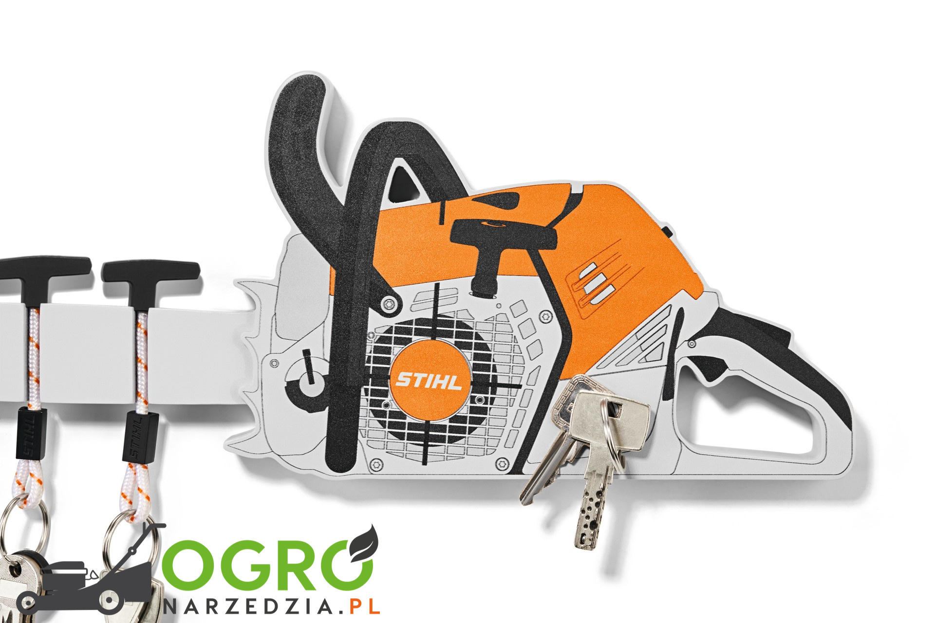 Wieszak na klucze STIHL w kształcie pilarki - obrazek 4